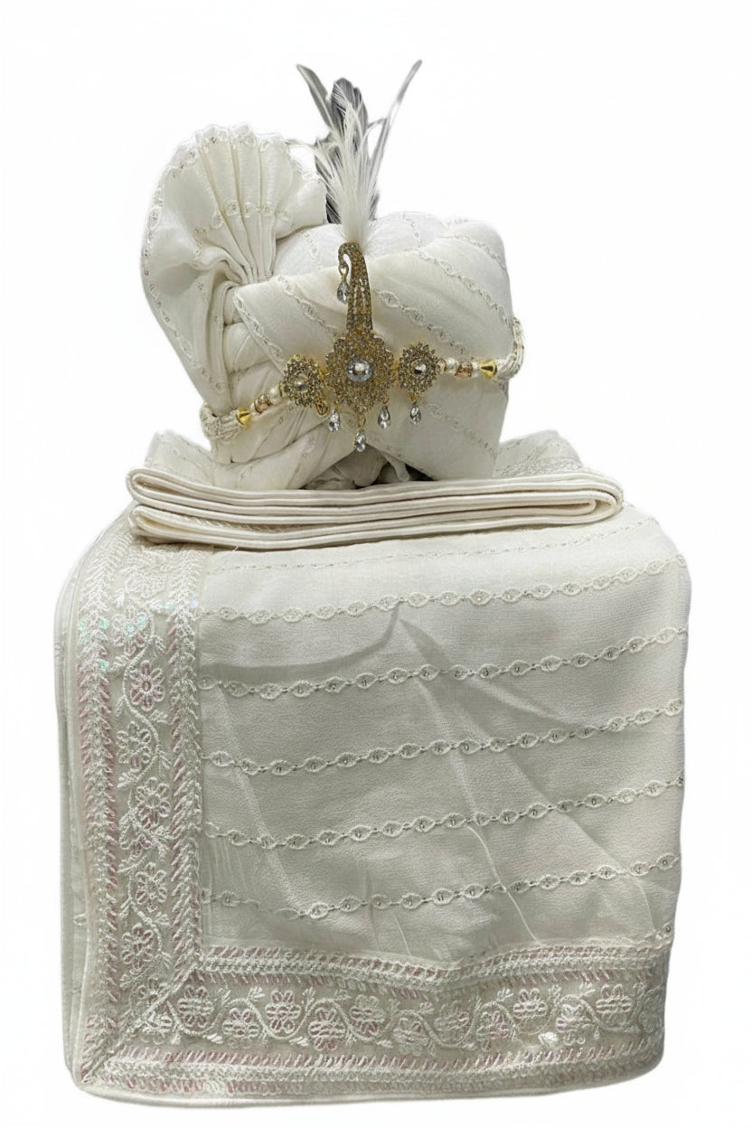 Elegant Traditional Turban with Shawl for Men – Perfect for Weddings & Festive Wear