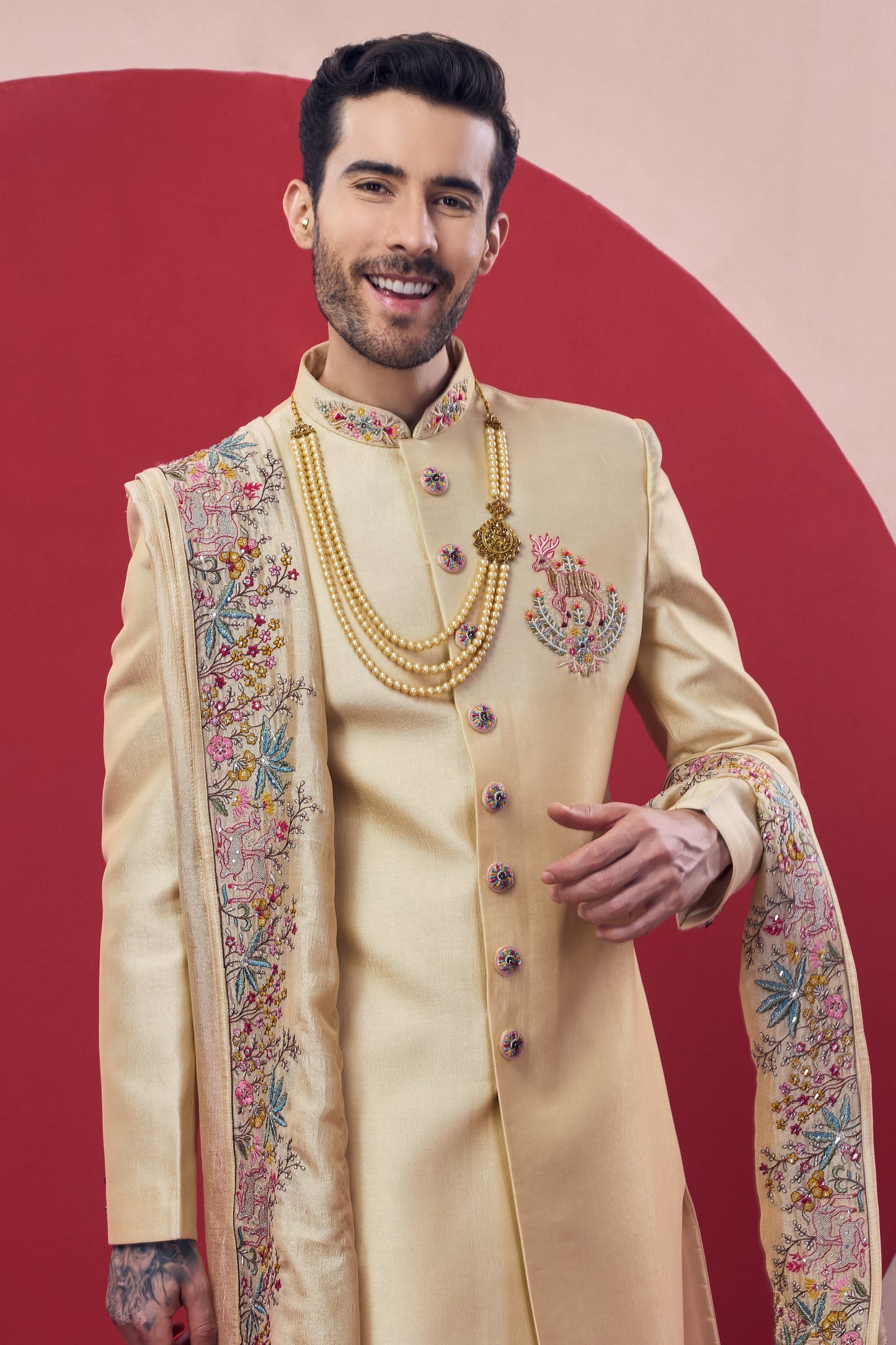 Golden Traditional Indian Sherwani