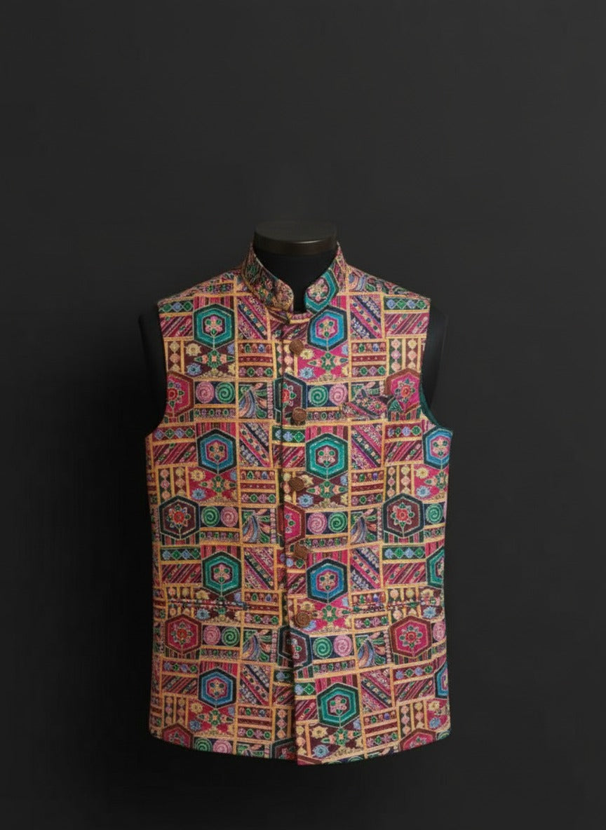 Elegance with regal printed Modi jacket – Crafted Just for You.