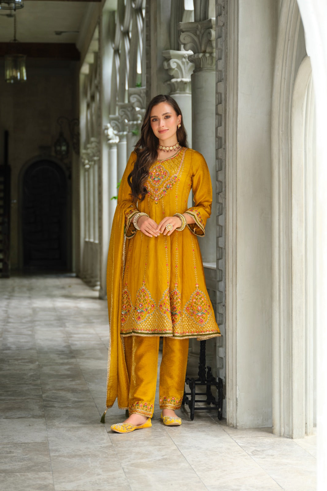 Elegant Anarkali-style Suit Set