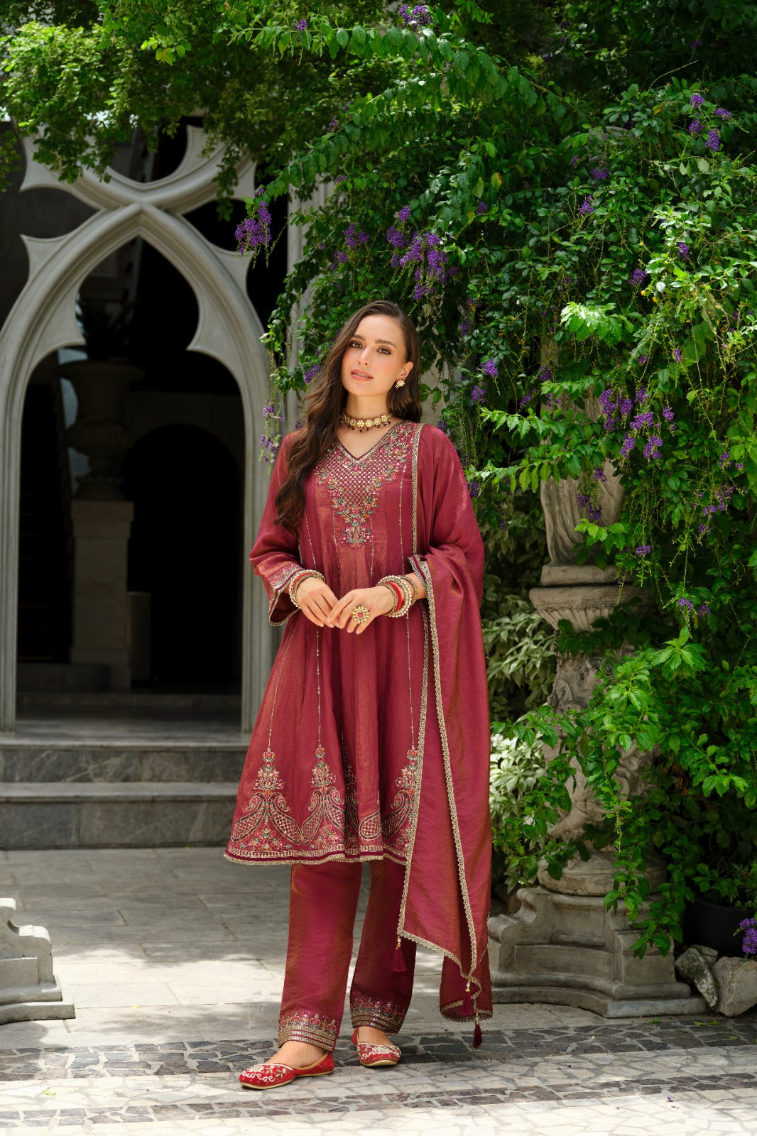 Elegant Anarkali-style Suit Set