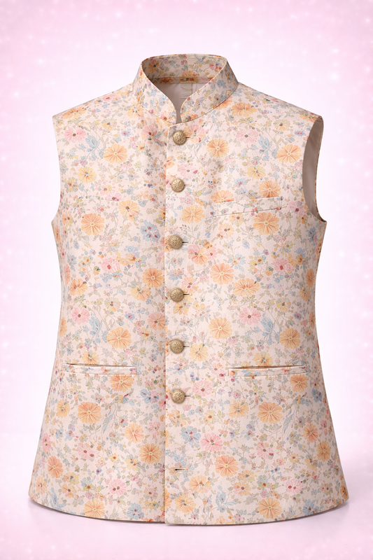 premium Floral Luxe Nehru Jacket