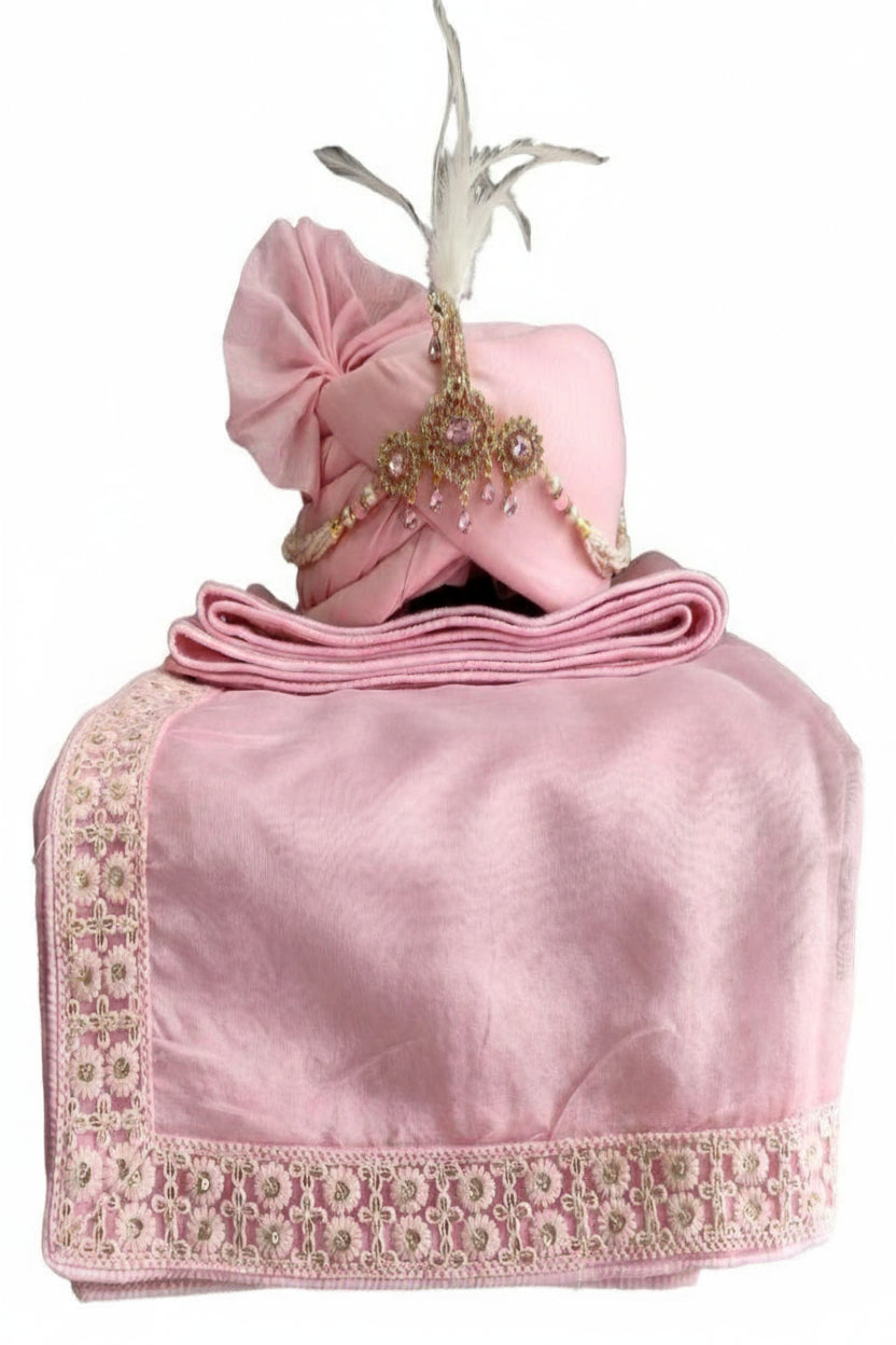 Elegant Traditional Turban with Shawl for Men – Perfect for Weddings & Festive Wear