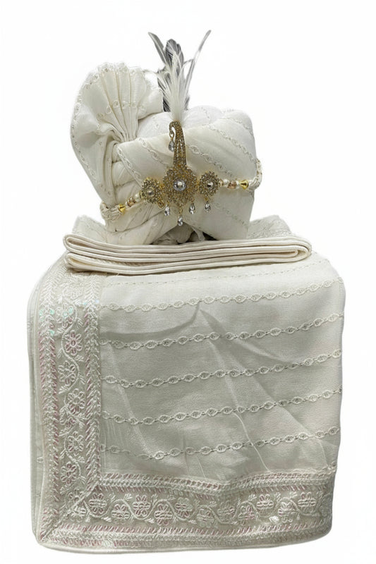 Elegant Traditional Turban with Shawl for Men – Perfect for Weddings & Festive Wear