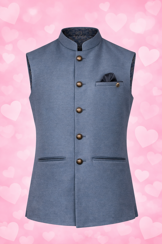 Men’s Rajneeti Jacket Blue Colour Premium Fabric