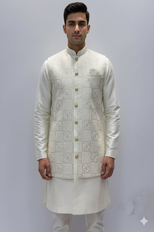 Kurta with Jacket - Crafted Just for You. Minimum Delivery: 20 Days
