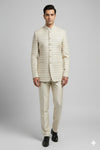 Stitched Designer Suit With Unstitched Pant Fabric – Off-White