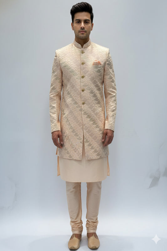 Kurta with Jacket - Crafted Just for You. Minimum Delivery: 20 Days
