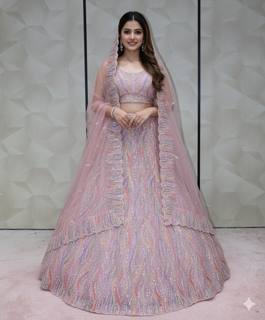 "Rosette" Sequined Dream Lehenga  - Crafted Just for You. Minimum Delivery 20 Days