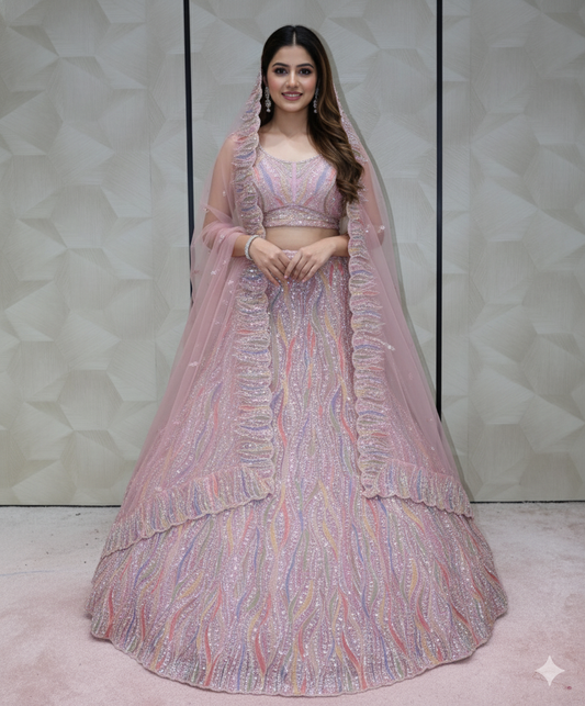 "Rosette" Sequined Dream Lehenga  - Crafted Just for You. Minimum Delivery 20 Days