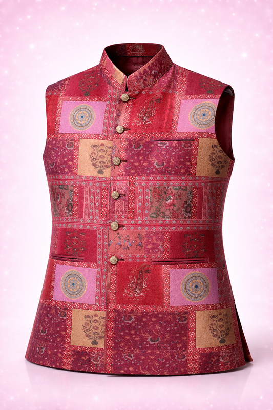 premium Pink Luxe Nehru Jacket
