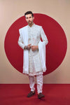 REGAL WHITE EMBROIDERED SHERWANI - Crafted Just for You. Minimum Delivery: 20 Days