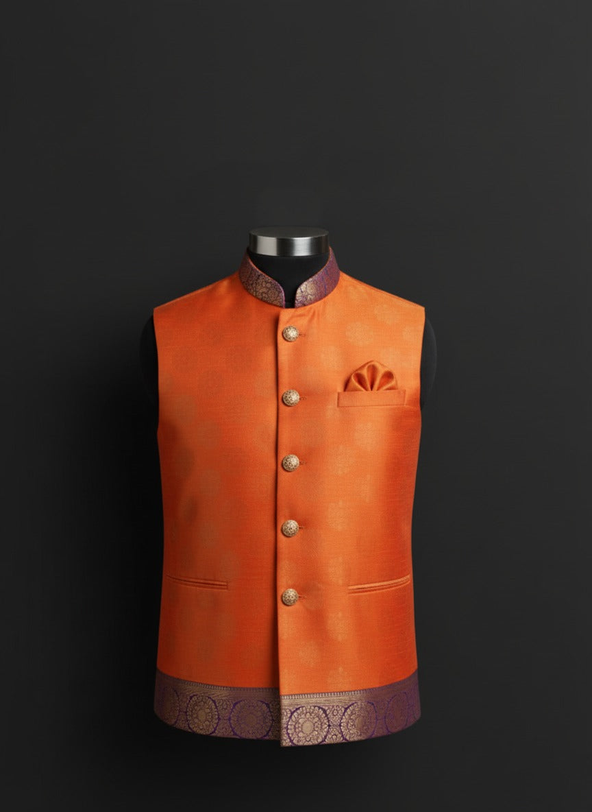 Elegance with regal printed Modi jacket – Crafted Just for You.