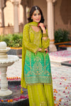 Elegant Green Embroidered Punjabi Suit for Women