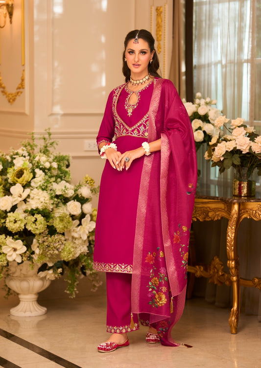 Elegant Embroidered  Suit Set