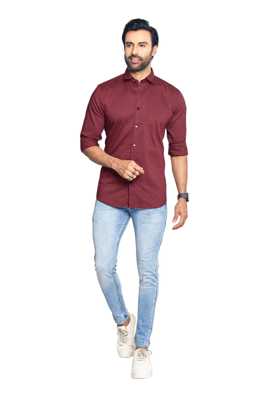 Men’s Slim Fit Casual Shirt with Full Sleeves | Soft Cotton Blend | Stylish Everyday Wear