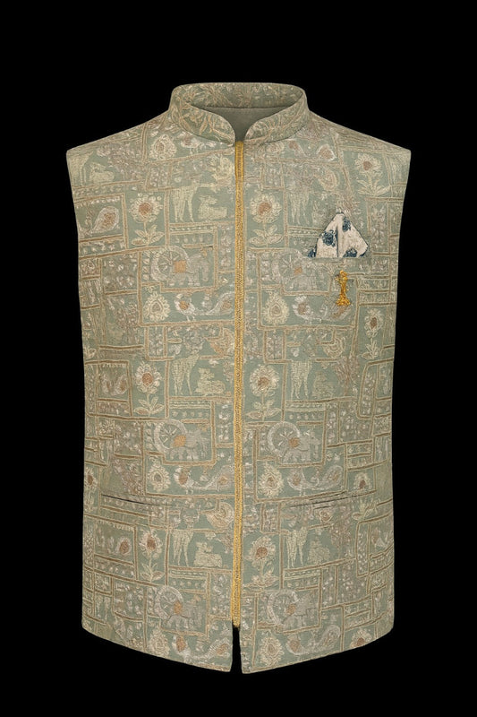 Elegance with regal Embroidered Modi Jacket – Crafted Just for You.