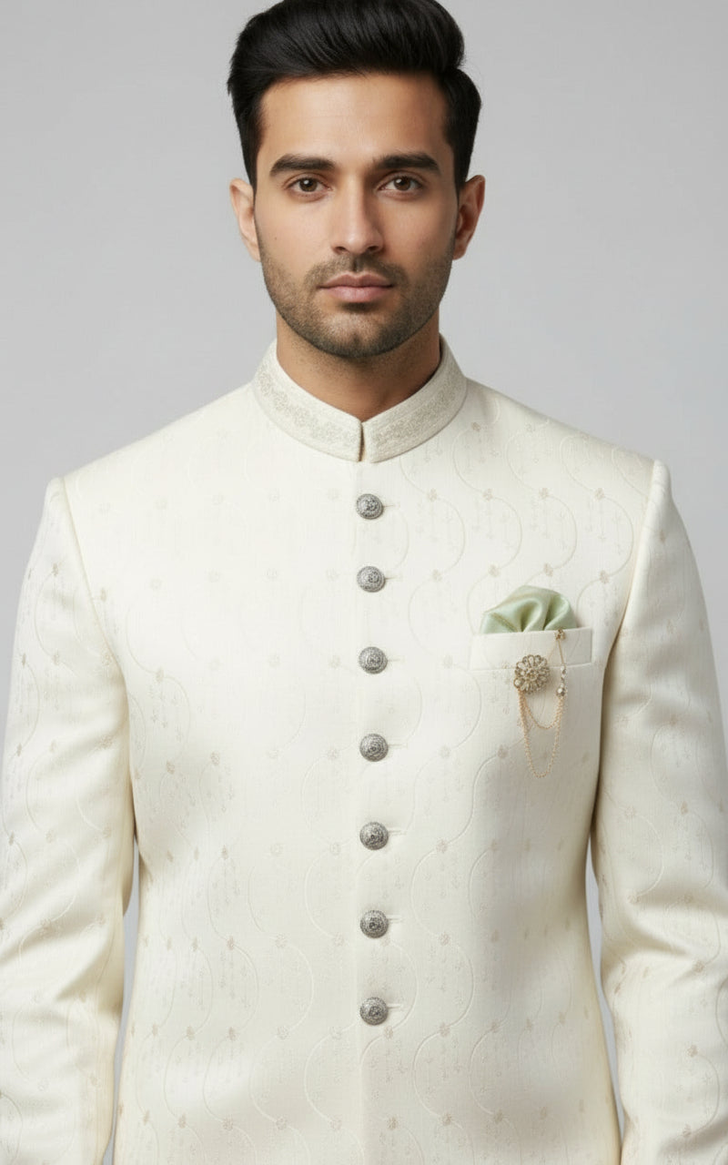 Elegant White Jodhpuri Suit -Crafted Just for You.
