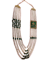 Rani Haar (Pearl and Emerald Beaded Necklace)
