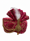 Pink Groom Safa with Feather & Stone Brooch