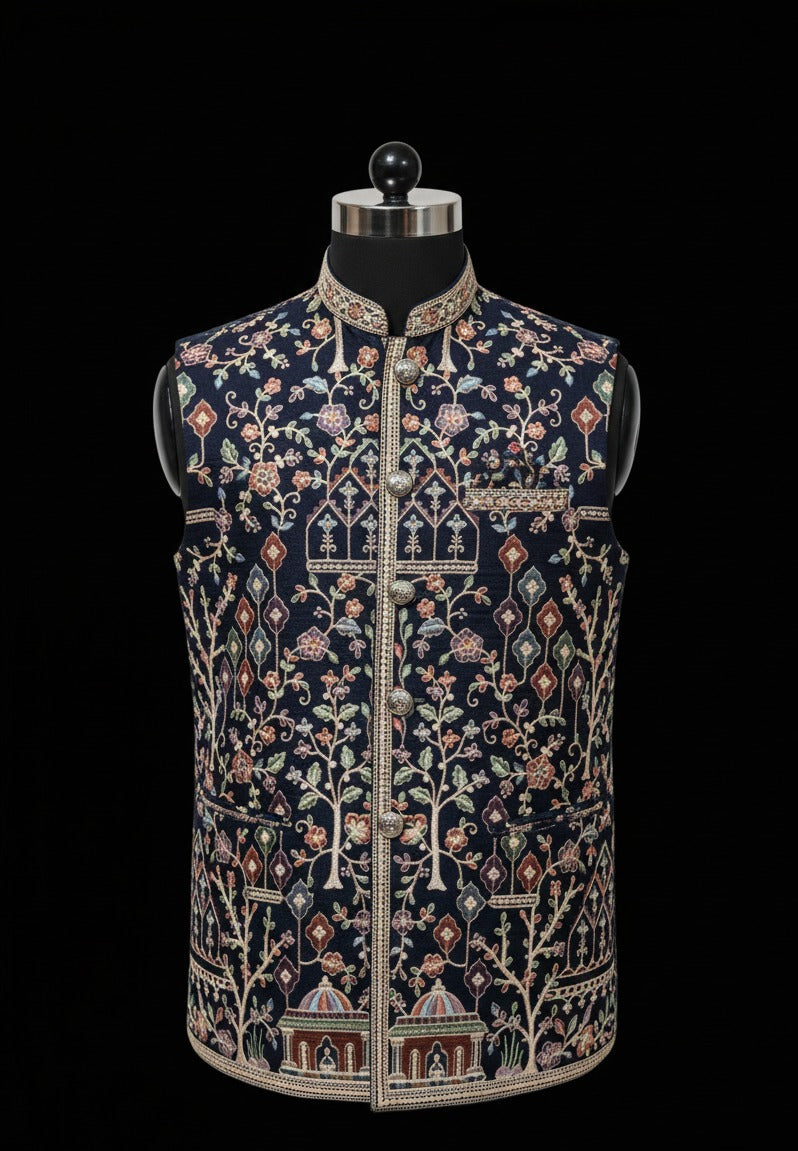 Elegance with regal printed Modi jacket – Crafted Just for You