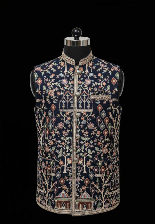 Elegance with regal printed Modi jacket – Crafted Just for You