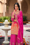 Vibrant Pink Embroidered Punjabi Suit for Women