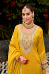 Classic Mustard Yellow Embroidered Punjabi Suit for Women