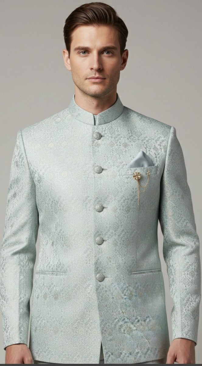 White Embroidered Jodhpuri suit -Crafted Just for You.