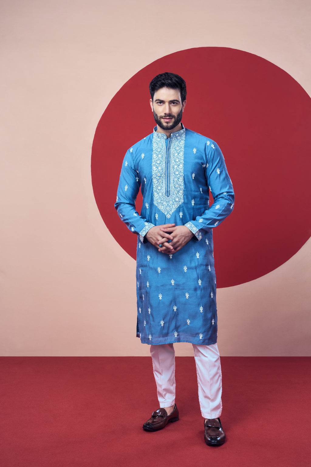 Designer Sky Blue Kurta – Crafted Just for You. Minimum Delivery: 20 Days