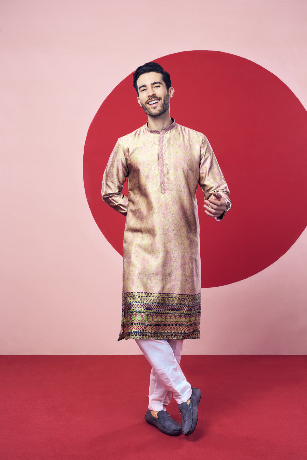 Designer Light Gold Kurta – Crafted Just for You. Minimum Delivery: 20 Days
