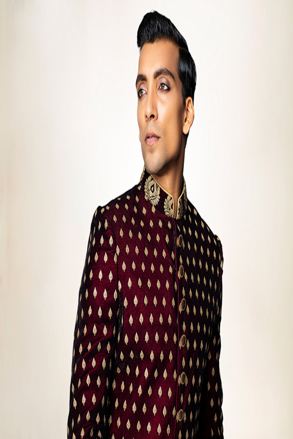 Regal Maroon Sherwani - Crafted Just for You. Minimum Delivery: 20 Days
