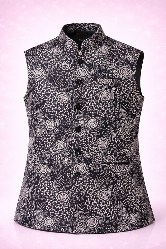 premium Floral Luxe Nehru Jacket